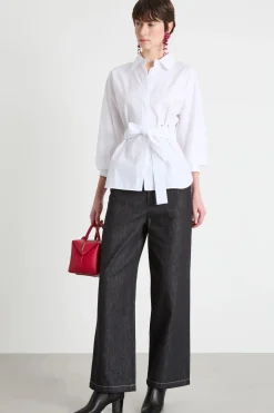 Pantalone dritto effetto jeans - Nero