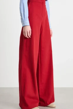 Pantalone dritto in drill - Rosso