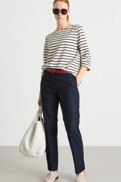 Pantalone dritto in flanella - Blu