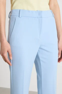 Pantalone dritto in jersey - Azzurro