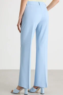 Pantalone dritto in jersey - Azzurro