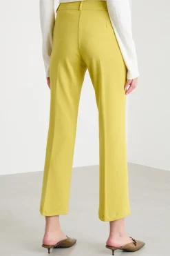 Pantalone dritto in jersey - Giallo