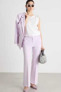 Pantalone dritto in jersey - Lilla
