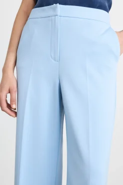 Pantalone dritto in jersey stretch - Azzurro
