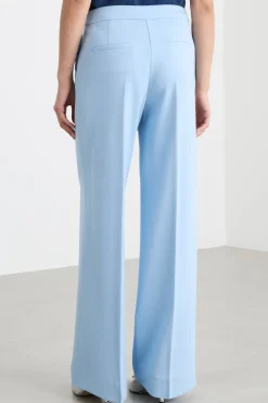 Pantalone dritto in jersey stretch - Azzurro