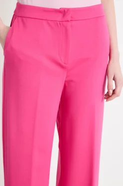 Pantalone dritto in jersey stretch - Fuxia