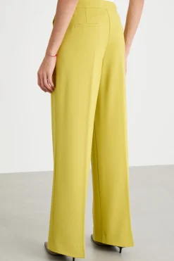 Pantalone dritto in jersey stretch - Giallo