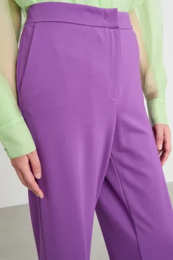 Pantalone dritto in jersey stretch - Viola