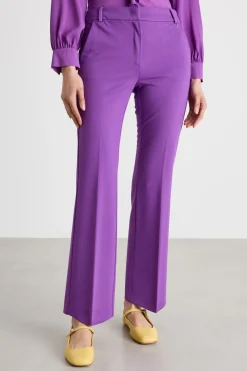 Pantalone dritto in jersey - Viola