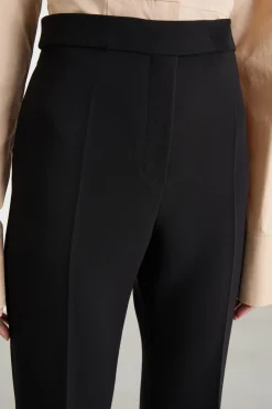 Pantalone dritto in sablé - Nero
