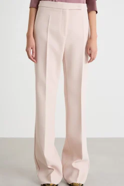 Pantalone dritto in sablé - Rosa