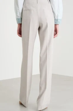 Pantalone dritto in stuoia - Grigio