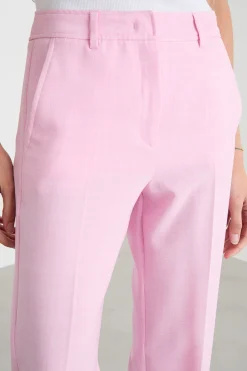 Pantalone dritto in stuoia - Rosa