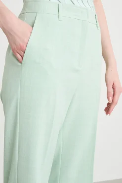 Pantalone dritto in stuoia - Verde
