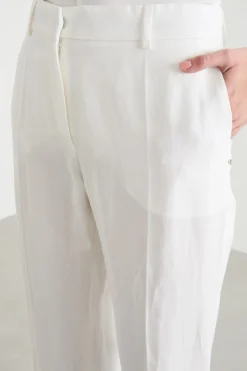 Pantalone dritto in twill - Bianco