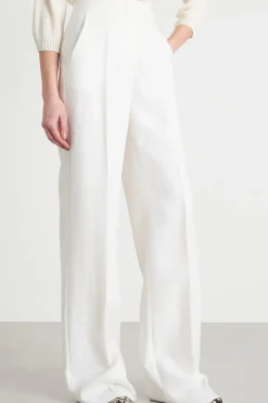 Pantalone dritto in twill - Bianco
