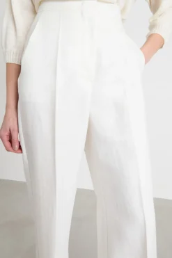 Pantalone dritto in twill - Bianco