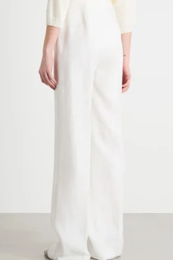 Pantalone dritto in twill - Bianco