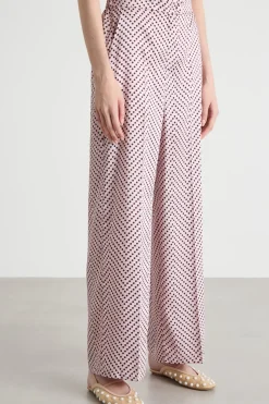 Pantalone dritto in twill - Rosa