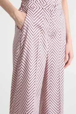 Pantalone dritto in twill - Rosa