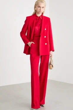 Pantalone dritto - Rosso