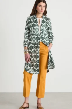 Pantalone dritto stretch - Arancione