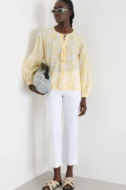 Pantalone dritto stretch - Bianco