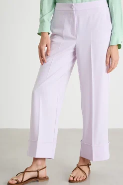 Pantalone dritto stretch - Lilla