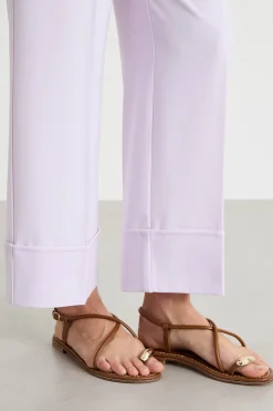 Pantalone dritto stretch - Lilla