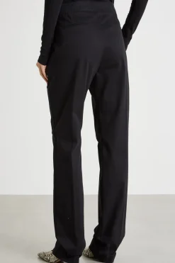 Pantalone dritto stretch - Nero