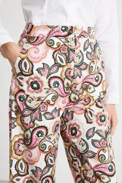 Pantalone dritto stretch - Verde Rosa Nero