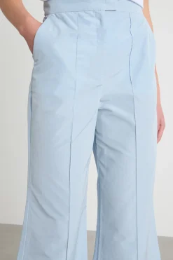 Pantalone flare in taffetà - Azzurro