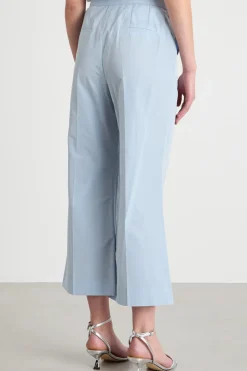Pantalone flare in taffetà - Azzurro