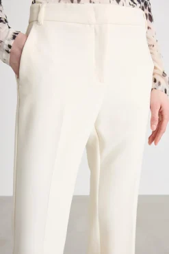 Pantalone flare in tela doppia - Bianco