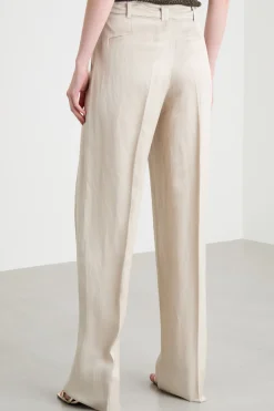 Pantalone fluido con cintura - Beige