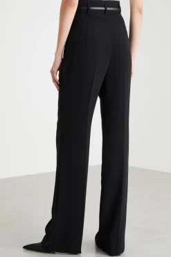 Pantalone fluido in cady - Nero