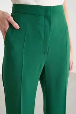 Pantalone fluido in cady - Verde