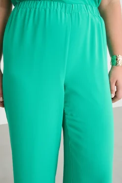 Pantalone fluido in georgette - Verde