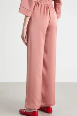 Pantalone fluido in raso - Rosa