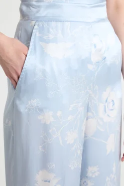 Pantalone fluido stampato - Azzurro