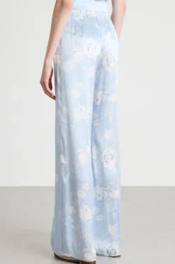 Pantalone fluido stampato - Azzurro