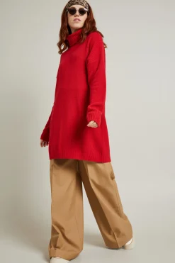 Pantalone gamba larga in cotone - Cammello