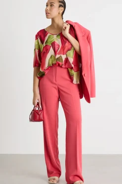 Pantalone in cady fluido - Rosa