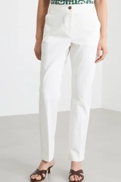 Pantalone in cotone stretch - Bianco
