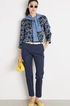 Pantalone in cotone stretch - Blu