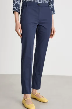 Pantalone in cotone stretch - Blu
