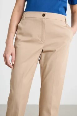 Pantalone in cotone stretch - Cammello