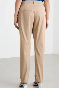 Pantalone in cotone stretch - Cammello
