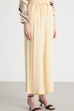 Pantalone in crepe con coulisse - Giallo