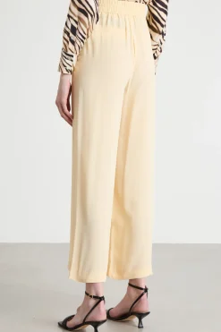 Pantalone in crepe con coulisse - Giallo